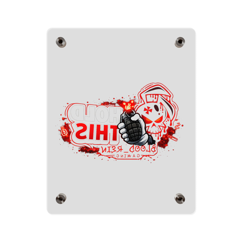 Acrylic Wall Art Panel — "Hold This" Gaming Skull Grenade Wall Decor