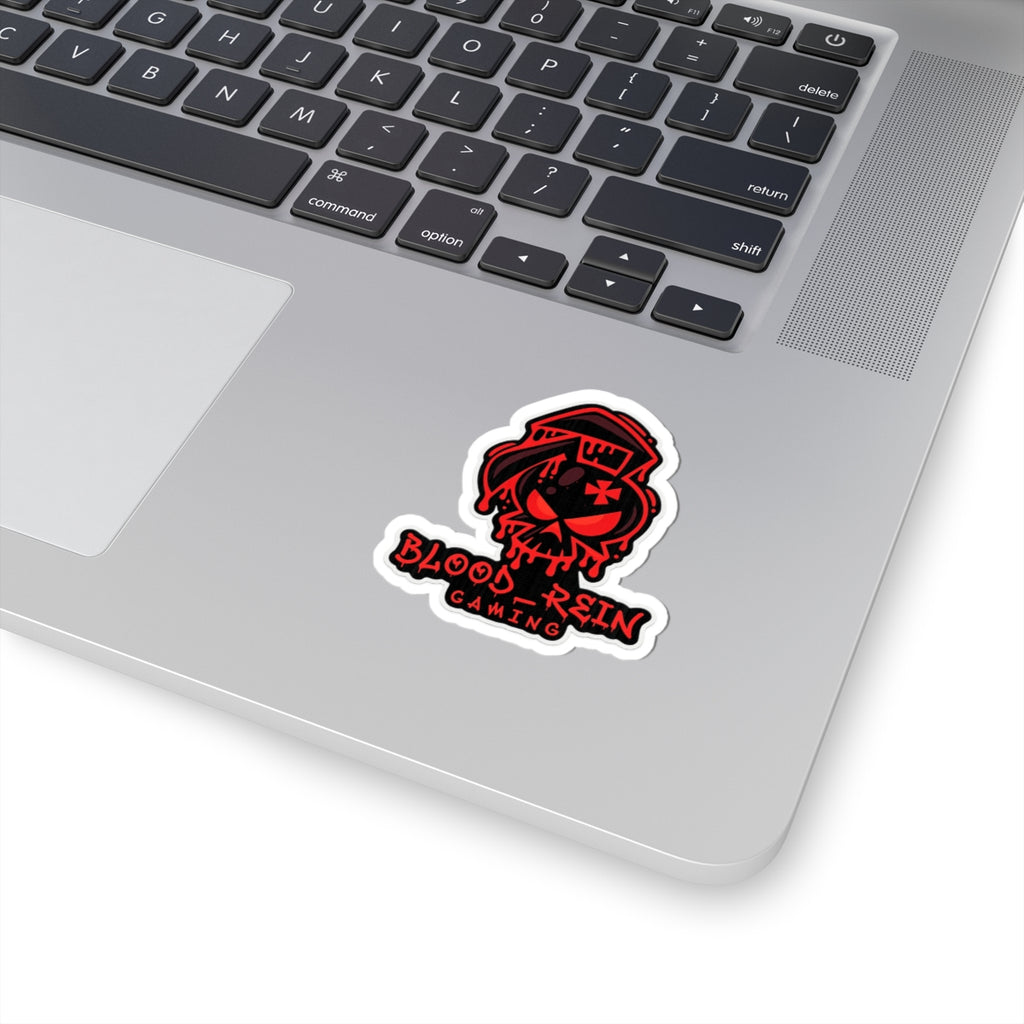 Gaming Skull Logo Sticker — "Blood_Rein Gaming" Kiss-Cut Laptop Decal