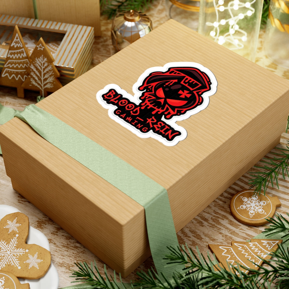 Gaming Skull Logo Sticker — "Blood_Rein Gaming" Kiss-Cut Laptop Decal