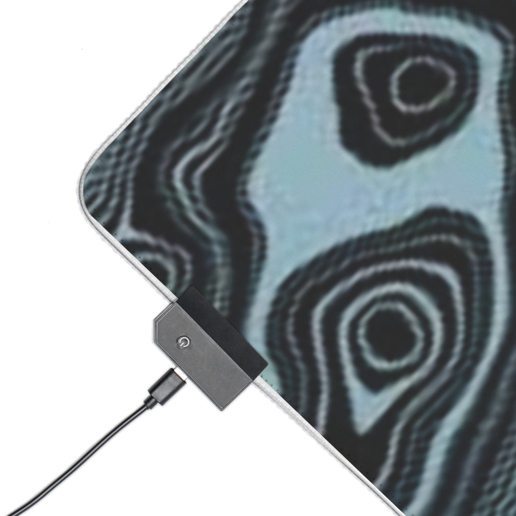 LED Gaming Mouse Pad — RGB Large Desk Mat with Abstract Topographic Design