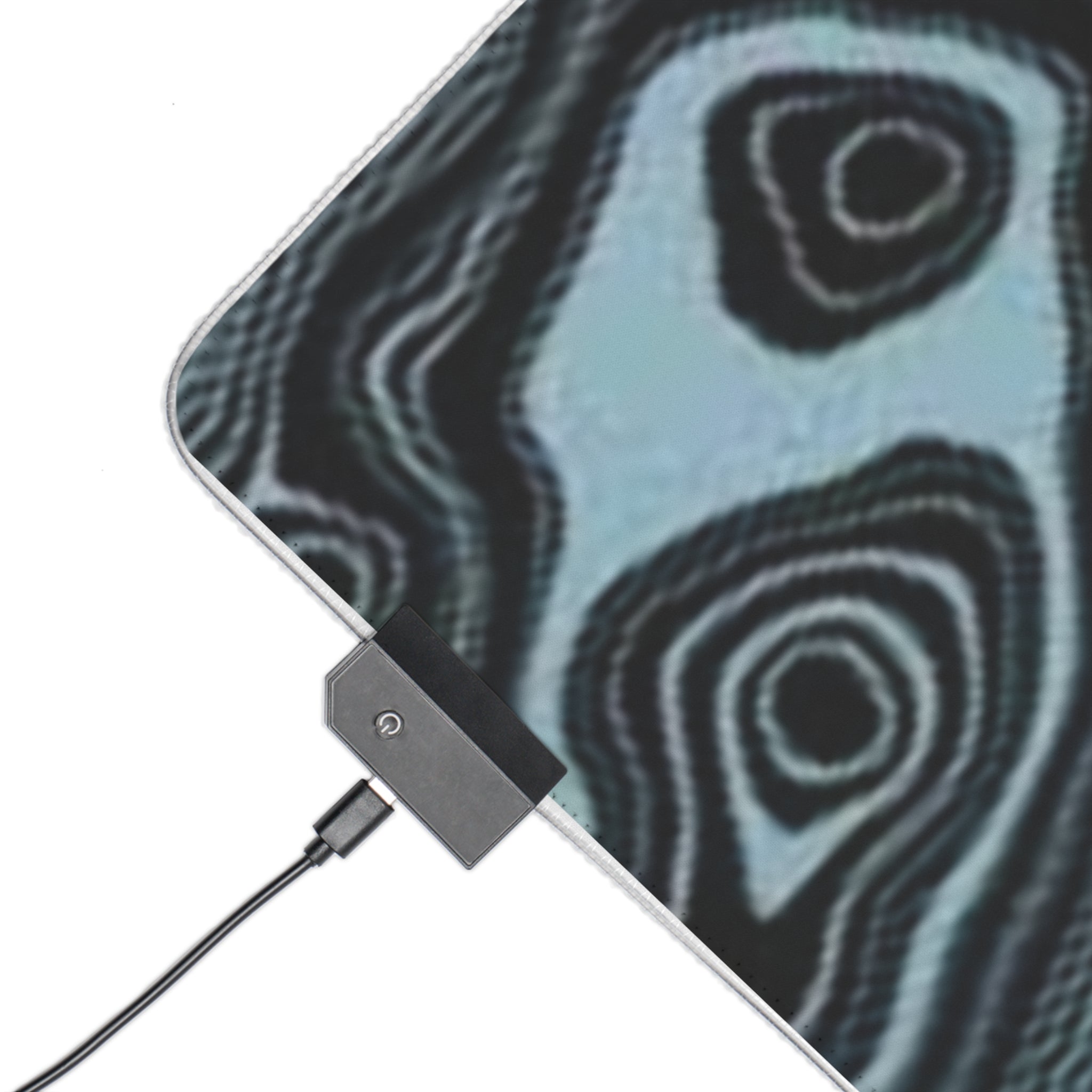 LED Gaming Mouse Pad — RGB Large Desk Mat with Abstract Topographic Design