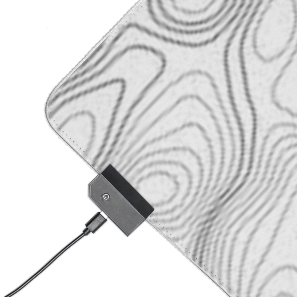 LED Gaming Mouse Pad — Topographic Contour RGB Desk Mat for PC Gamers