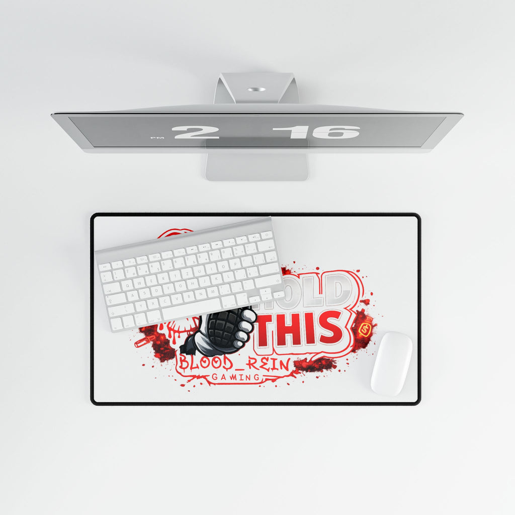 Gaming Desk Mat — "Hold This" Grenade Skull Design