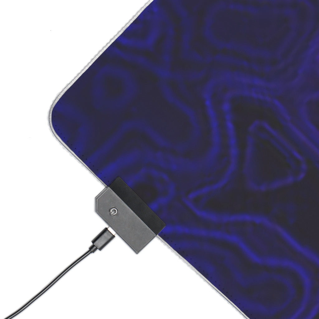 RGB Contour Gaming Mouse Pad — Large LED Desk Mat with Topographic Purple Design