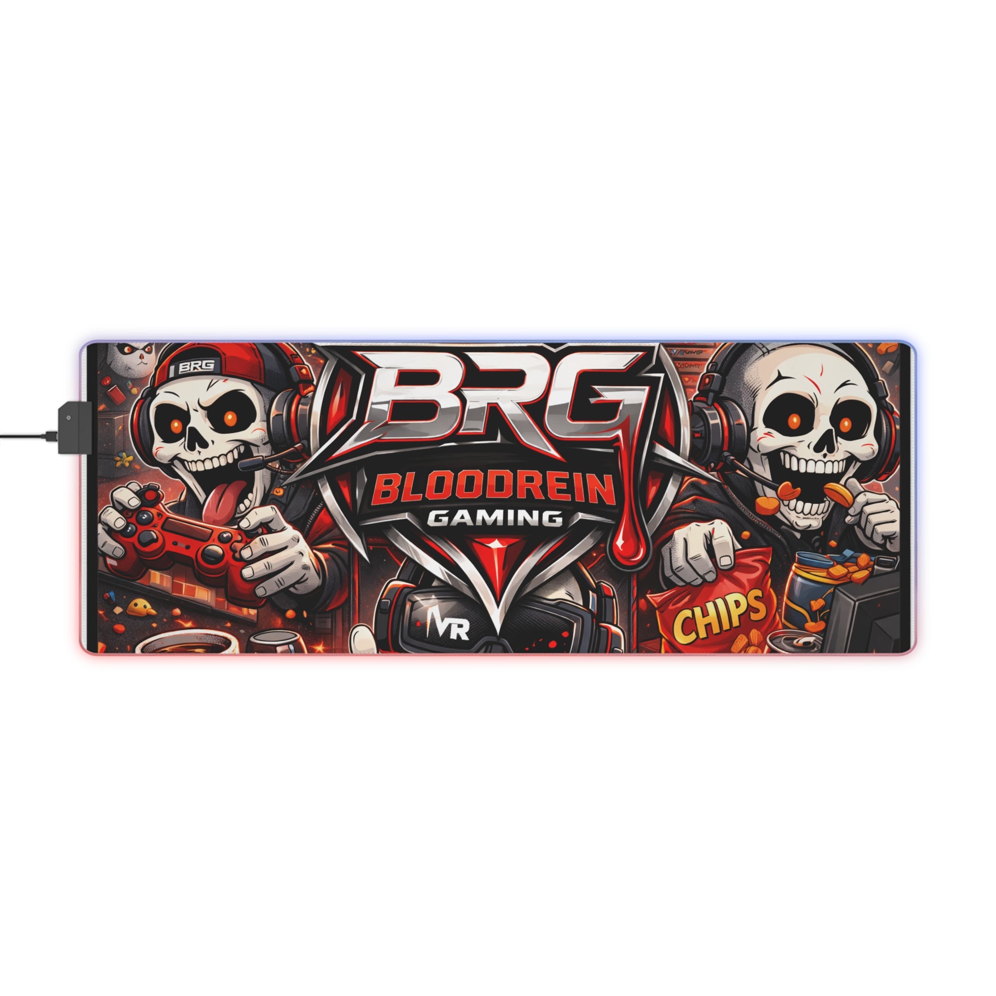RGB LED Gaming Mouse Pad — Bloodreign Skull Esports Desk Mat