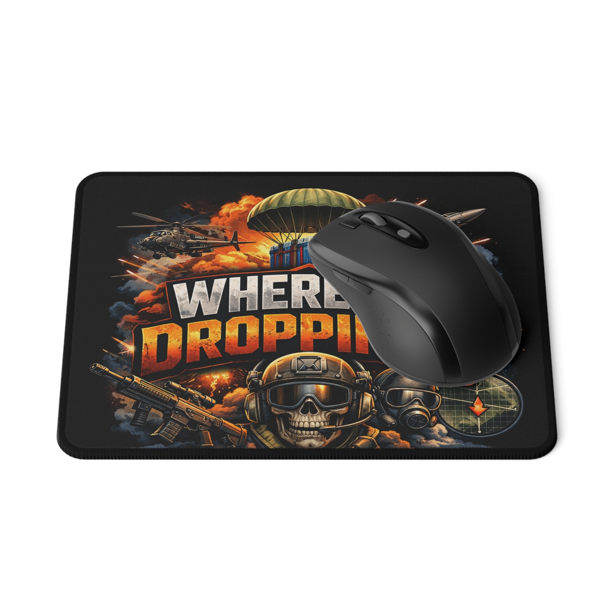 Where We Dropping? Gaming Mouse Pad — Battle Royale Non-Slip Desk Mat