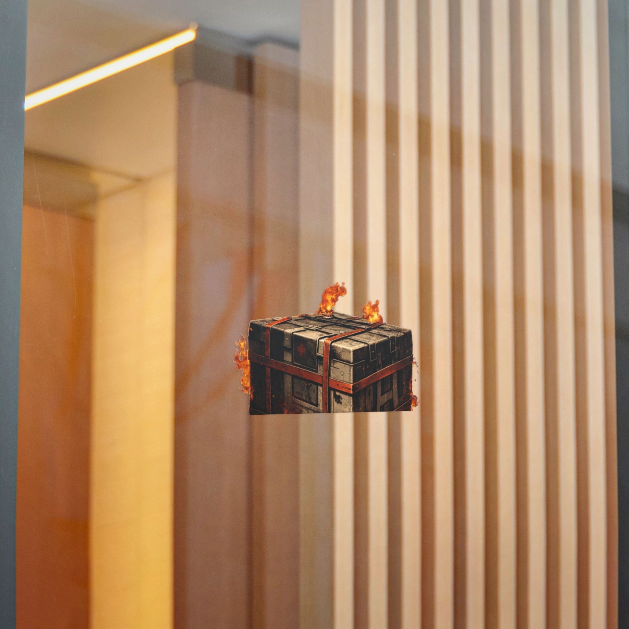 Die-Cut Sticker — “Your Loadout Won’t Save You” Flaming Loot Crate Gaming Sticker