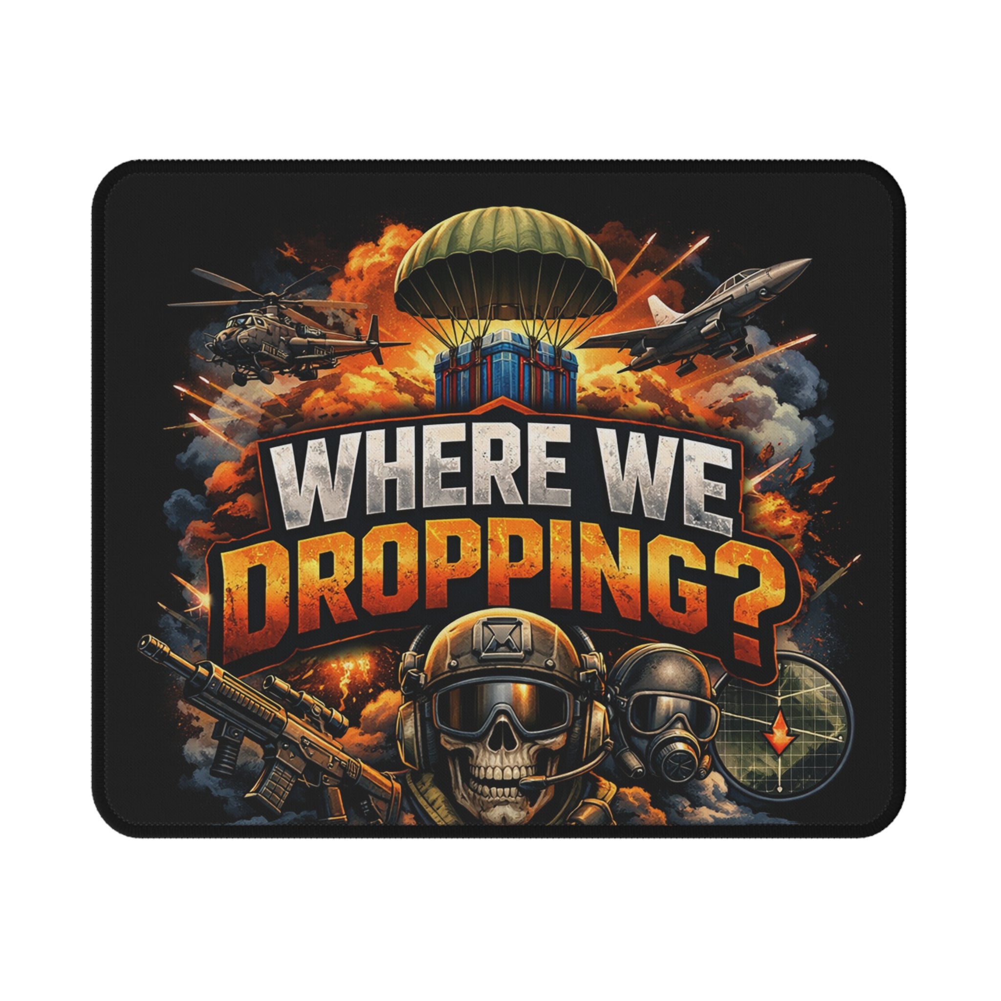 Where We Dropping? Gaming Mouse Pad — Battle Royale Non-Slip Desk Mat