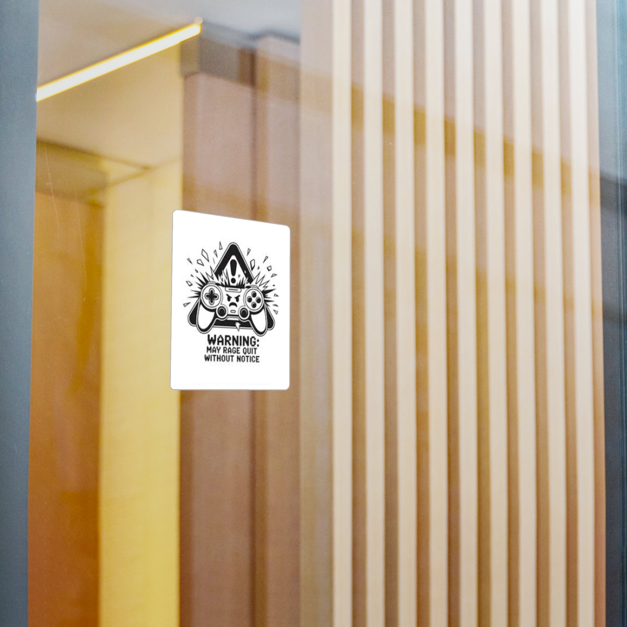 Gaming Controller Sticker — "Warning: May Rage Quit Without Notice" Kiss-Cut Vinyl Decal