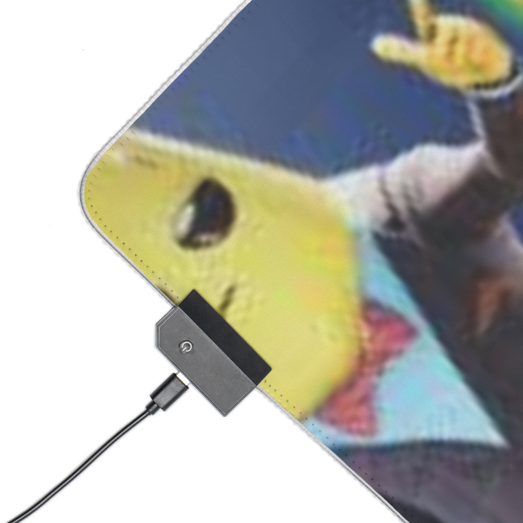 LED Gaming Mouse Pad — RGB Extended Desk Mat with Fortnite & Shooter Character Design