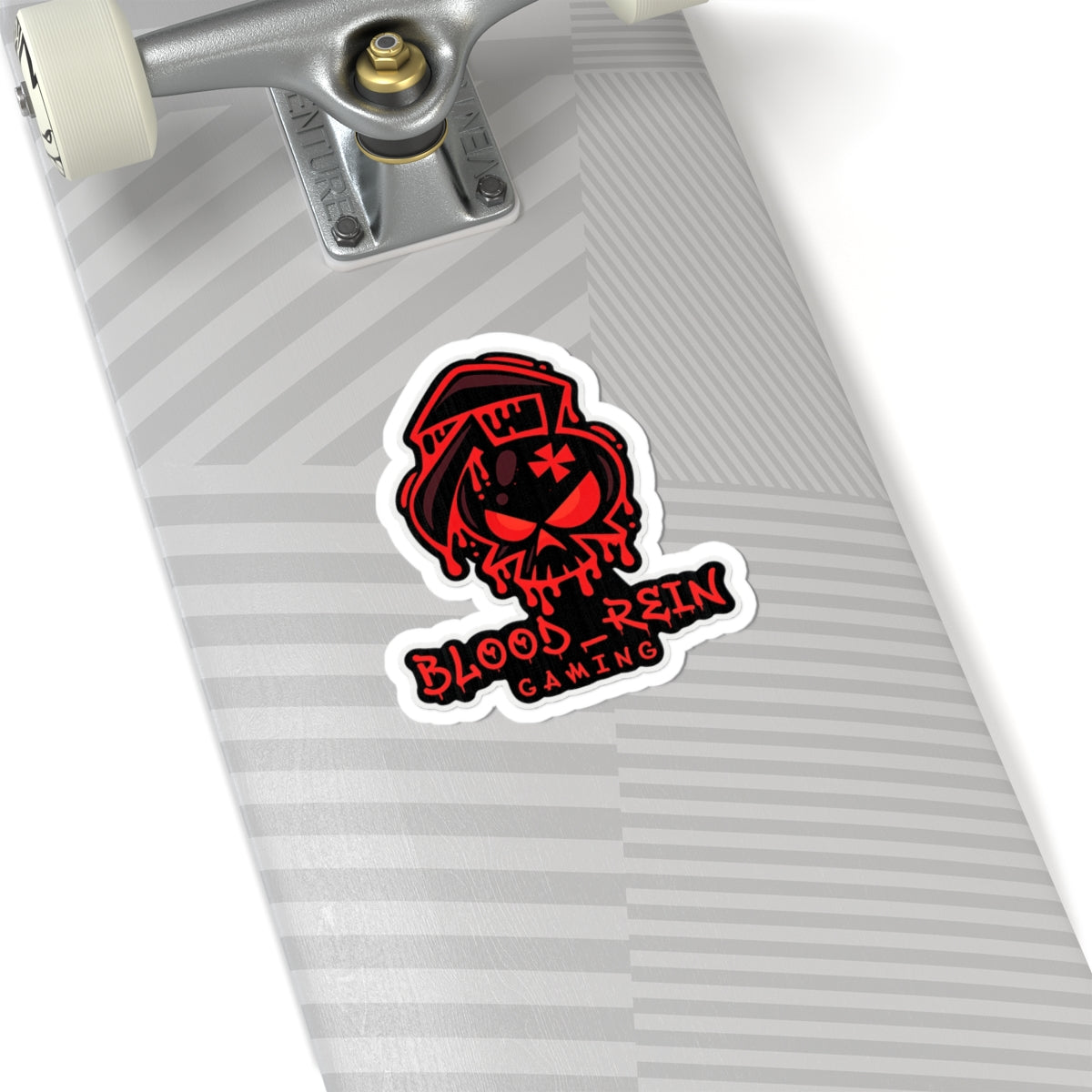 Gaming Skull Logo Sticker — "Blood_Rein Gaming" Kiss-Cut Laptop Decal