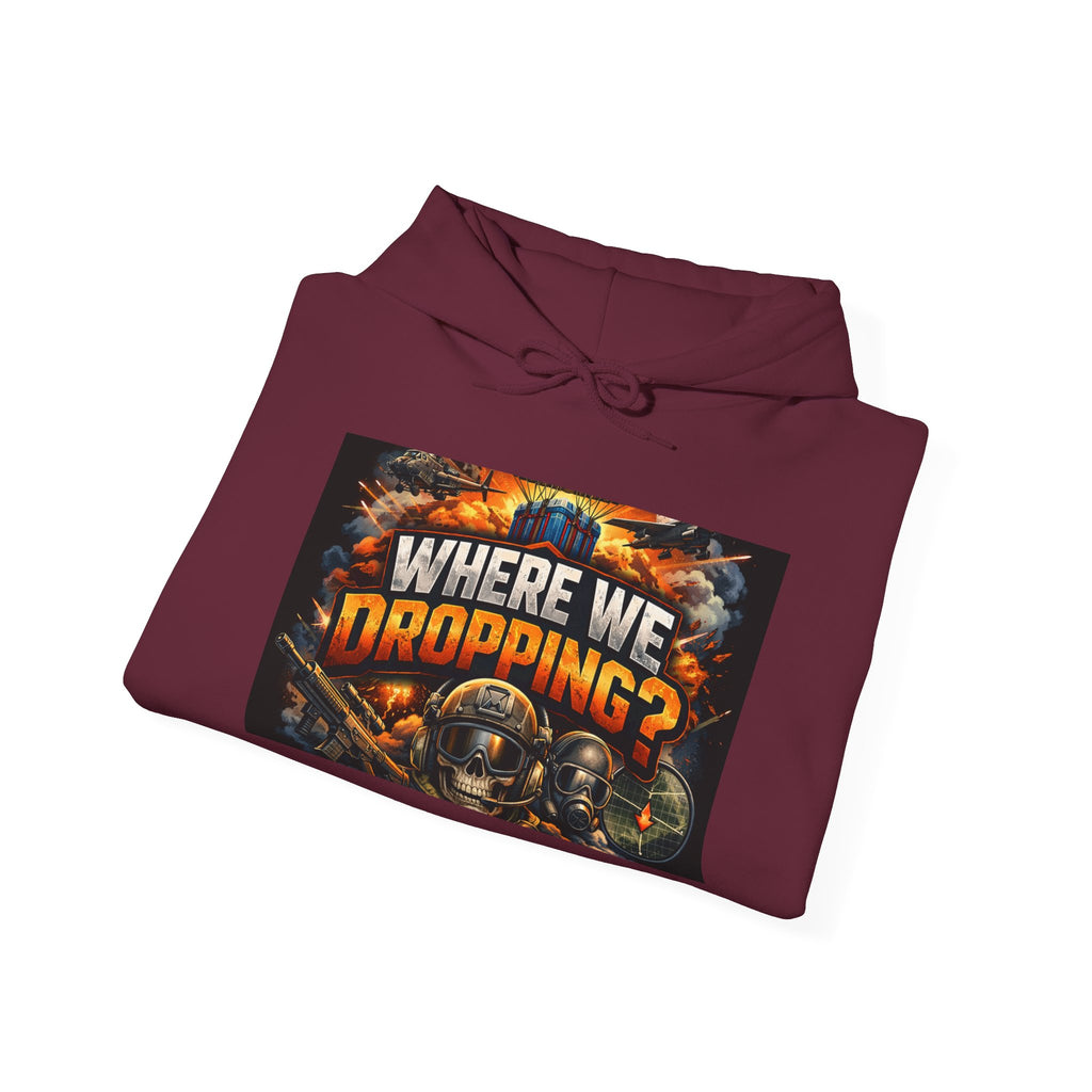Gaming Hoodie — "Where We Dropping?" Battle Royale Pullover