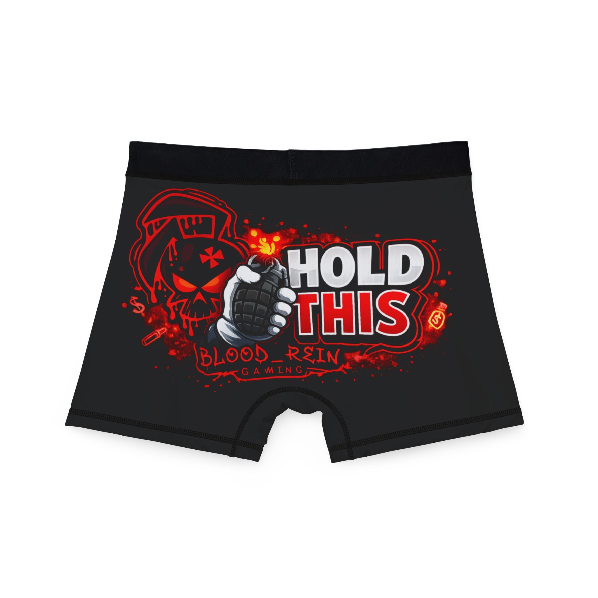 Men's Boxer Briefs — 'Hold This' Gamer Skull Graphic