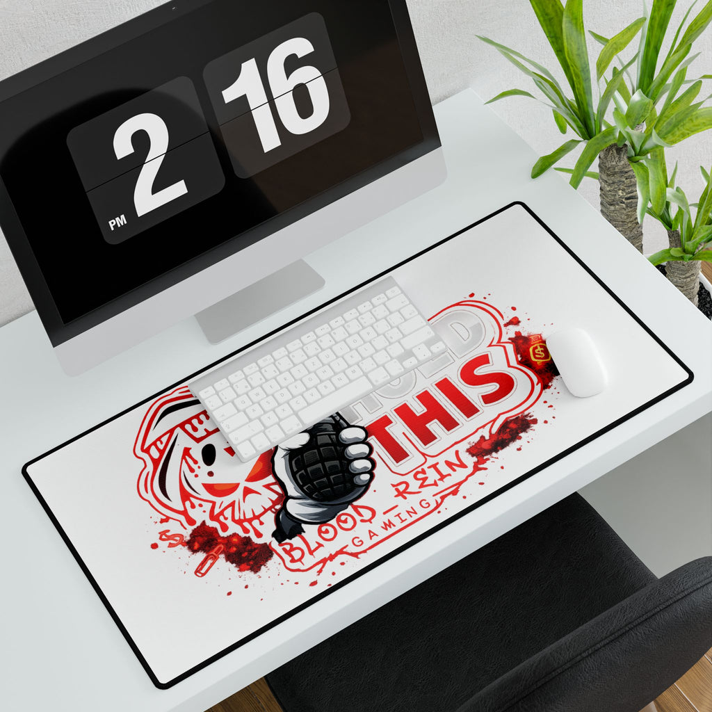 Gaming Desk Mat — "Hold This" Grenade Skull Design