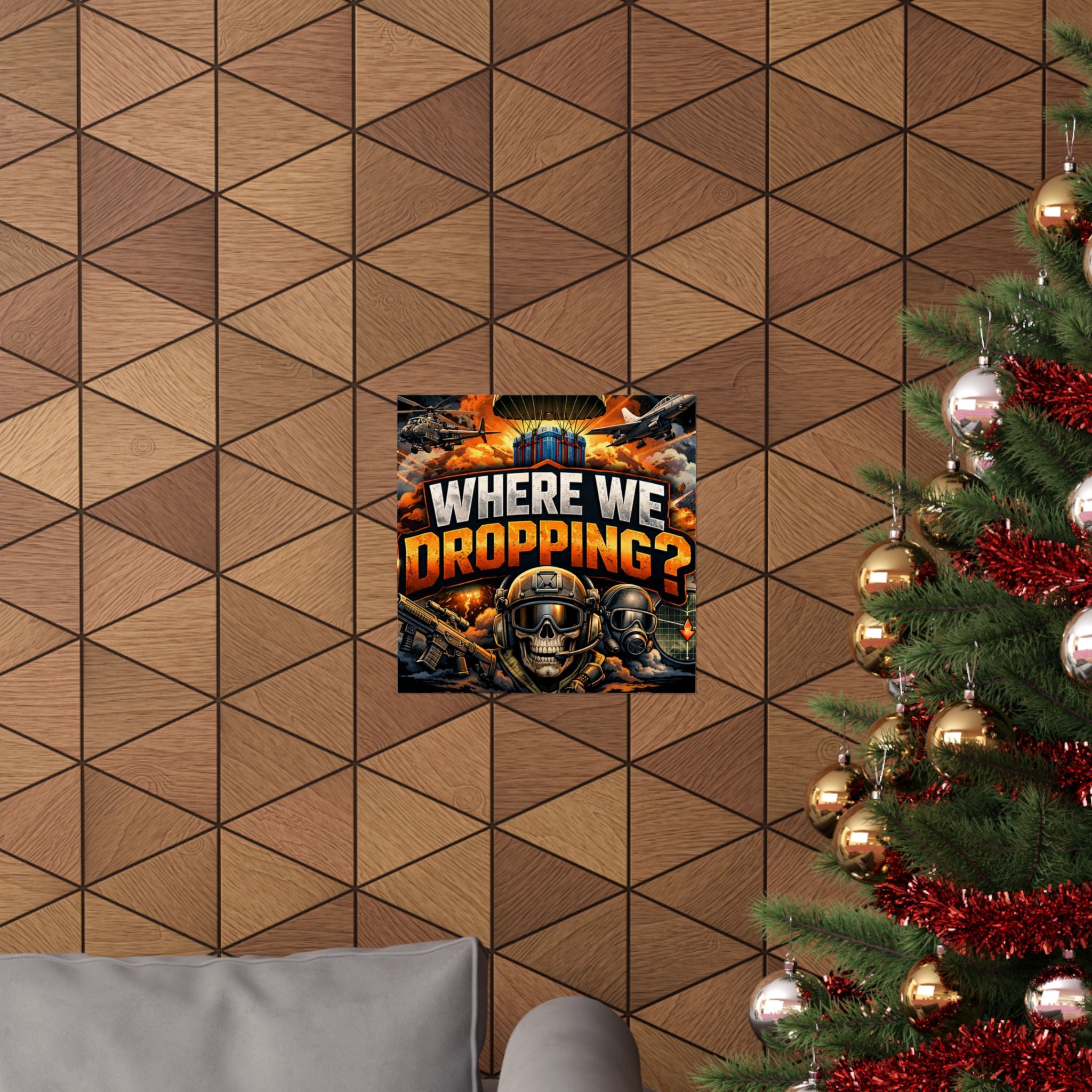 Where We Dropping? Matte Vertical Poster — Gaming Paratrooper Wall Art