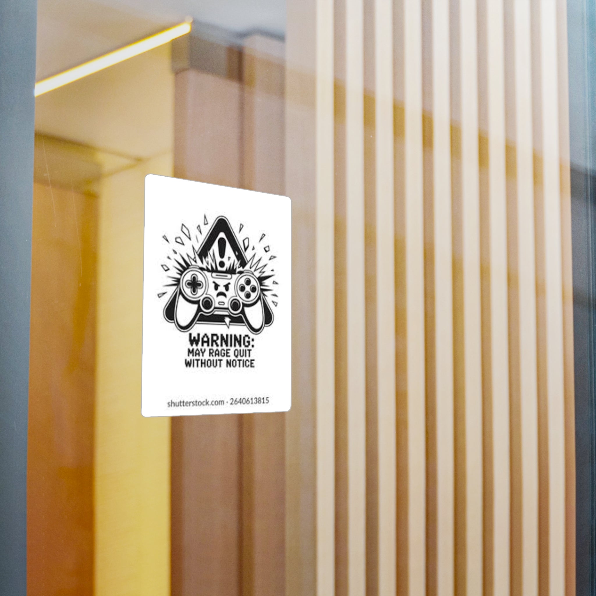 Gaming Controller Sticker — "Warning: May Rage Quit Without Notice" Kiss-Cut Vinyl Decal