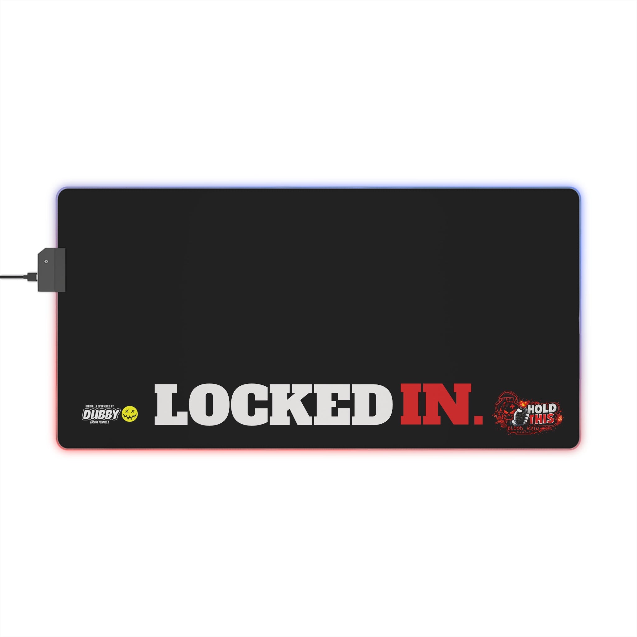 LED Gaming Mouse Pad — 'LOCKED IN.' RGB Extended Desk Mat for Gamers