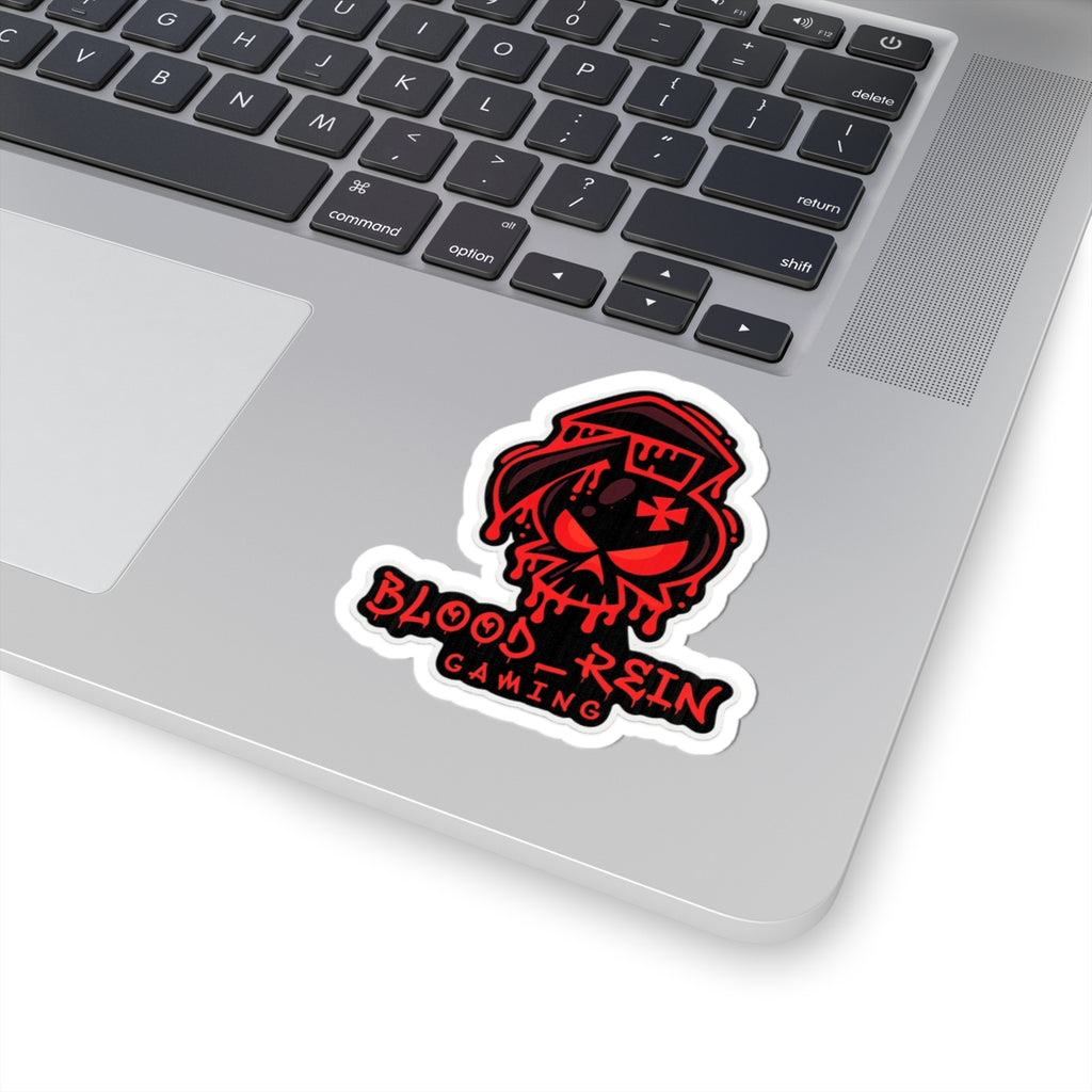 Gaming Skull Logo Sticker — "Blood_Rein Gaming" Kiss-Cut Laptop Decal