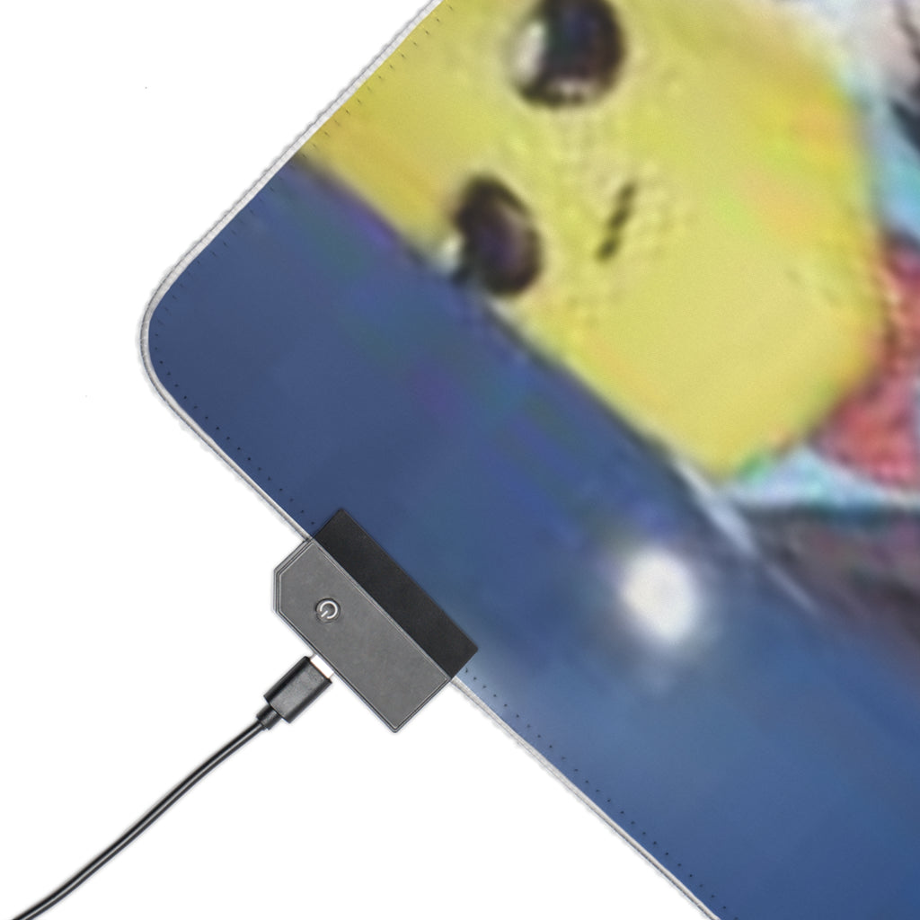 LED Gaming Mouse Pad — RGB Extended Desk Mat with Fortnite & Shooter Character Design