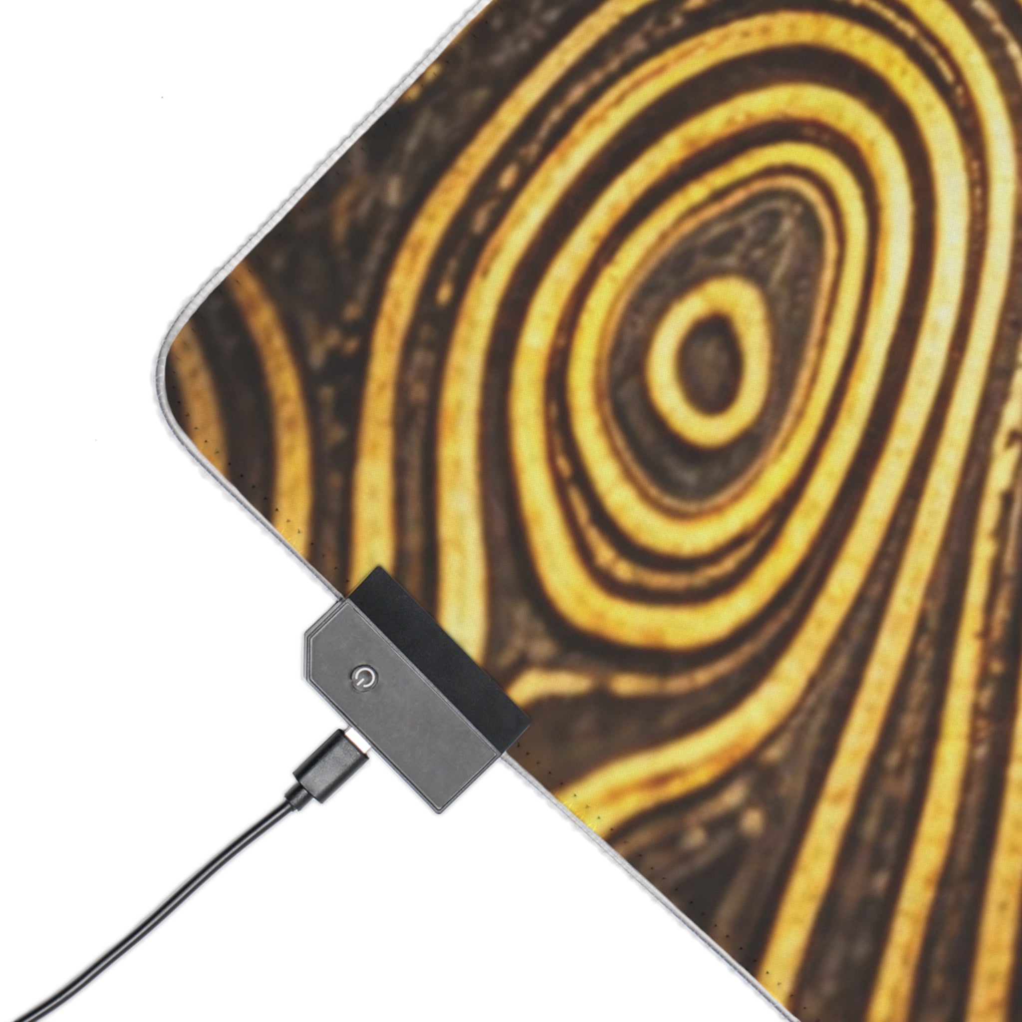 LED Gaming Mouse Pad — Gold Topographic RGB Desk Mat