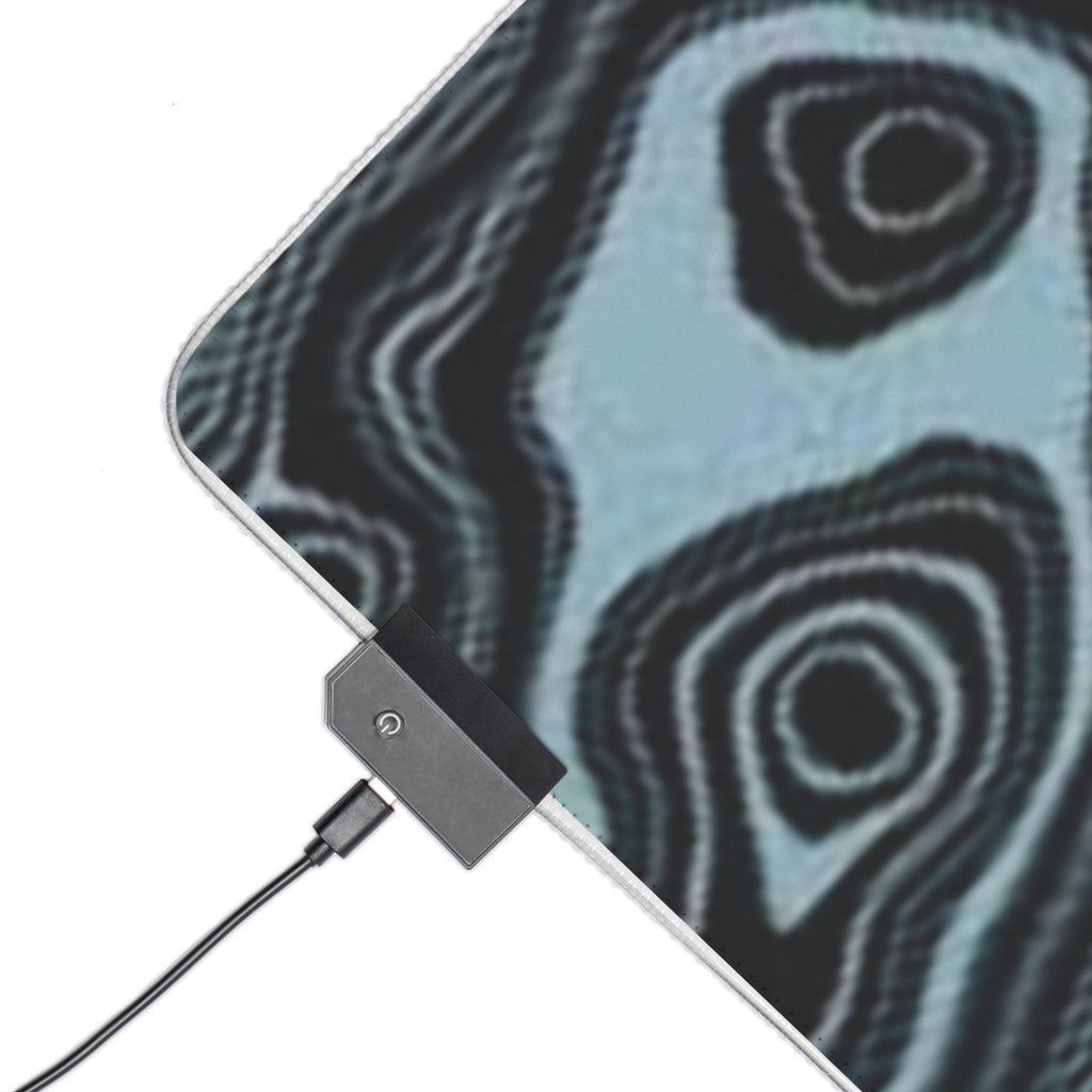 LED Gaming Mouse Pad — RGB Large Desk Mat with Abstract Topographic Design