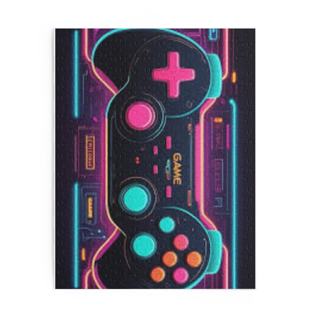 Retro Neon Game Controller Puzzle – 120/252/500-Piece Video Game Jigsaw