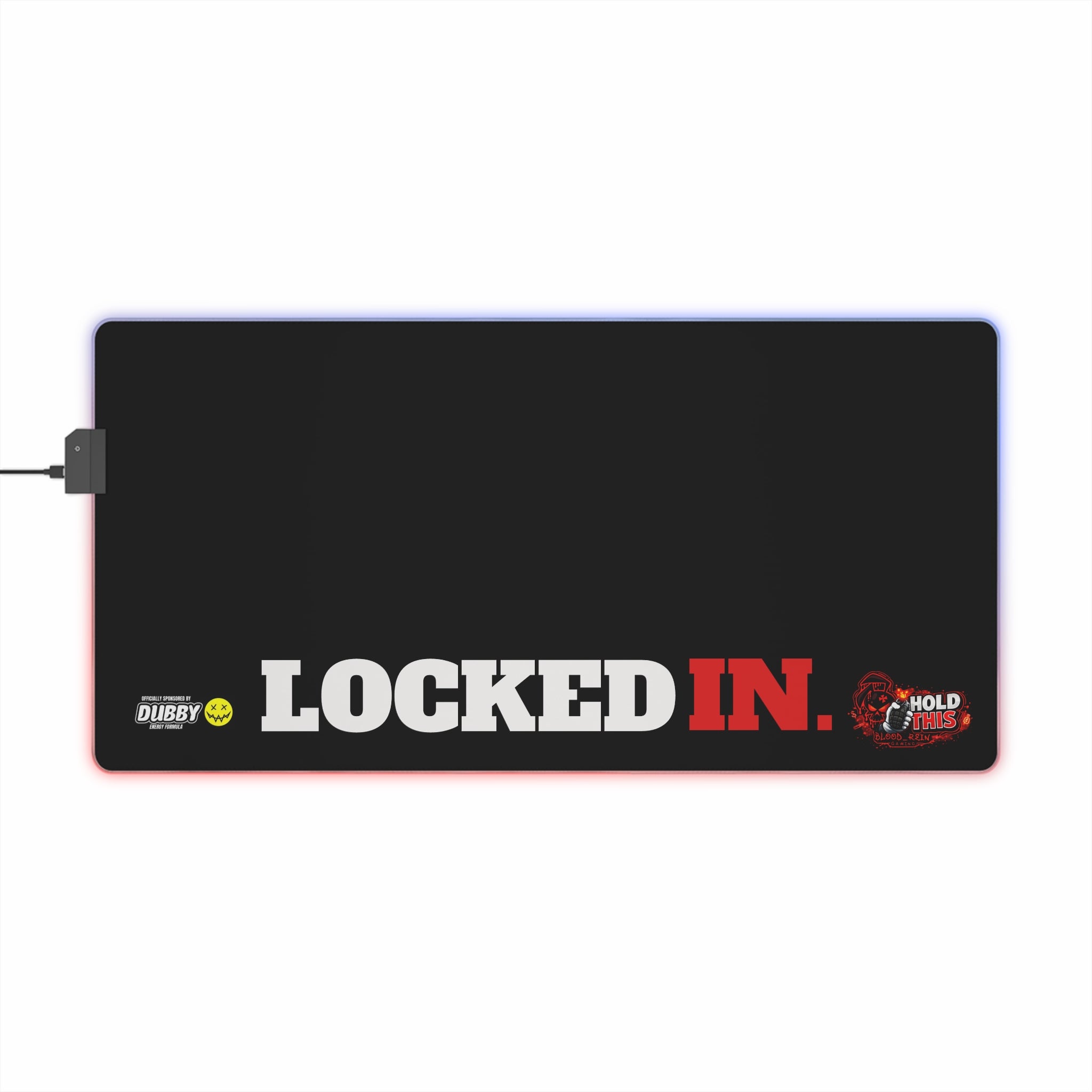 LED Gaming Mouse Pad — 'LOCKED IN.' RGB Extended Desk Mat for Gamers