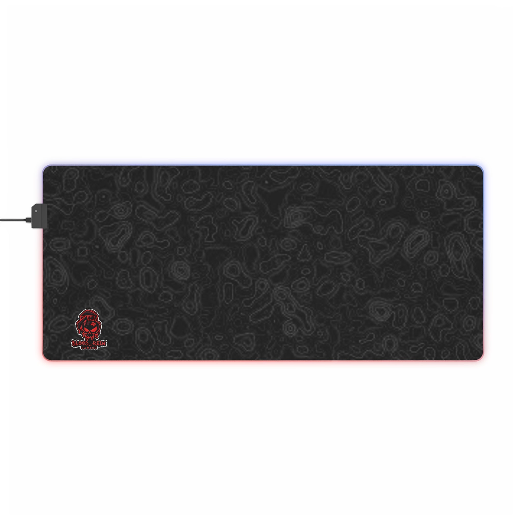 LED Gaming Mouse Pad — RGB Extended Desk Mat with Subtle Pattern & Skull Accent