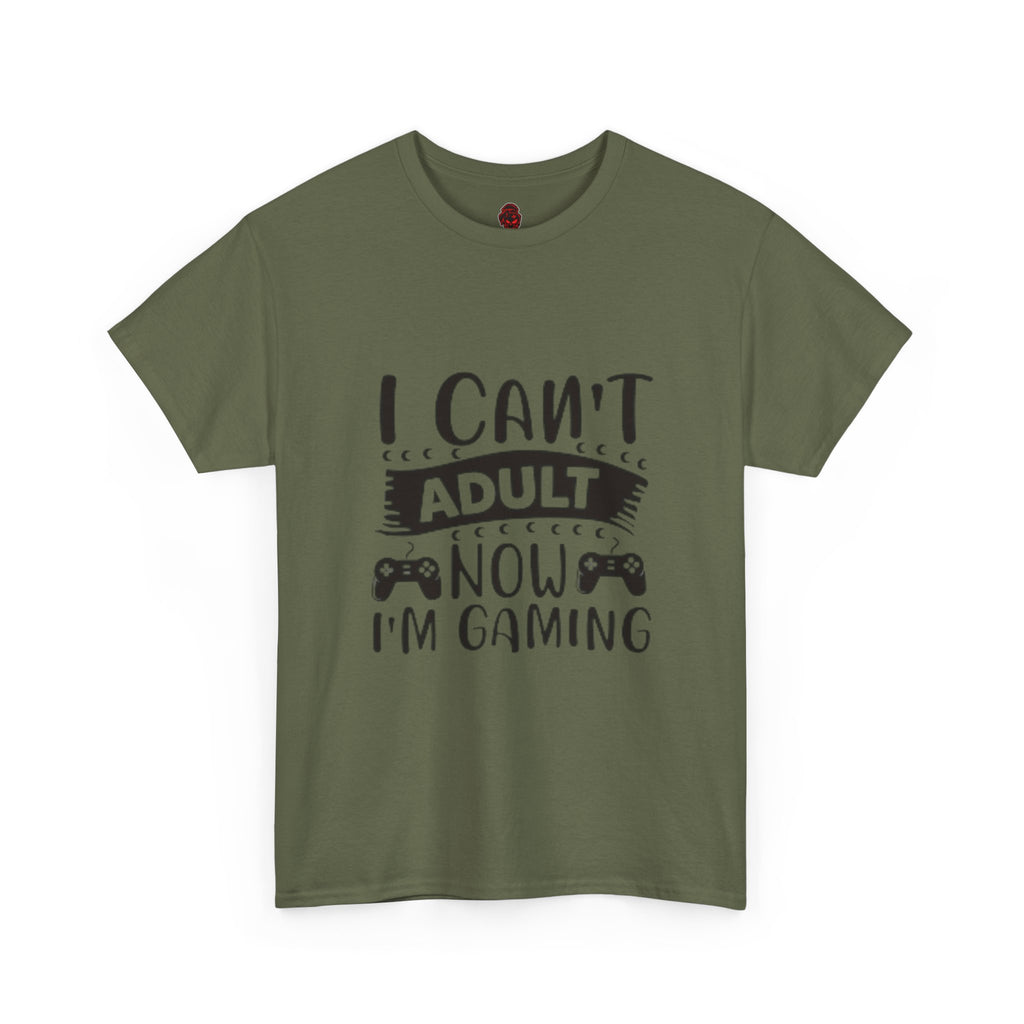 Gaming T-Shirt — "I Can't Adult Now, I'm Gaming" Funny Gamer Tee