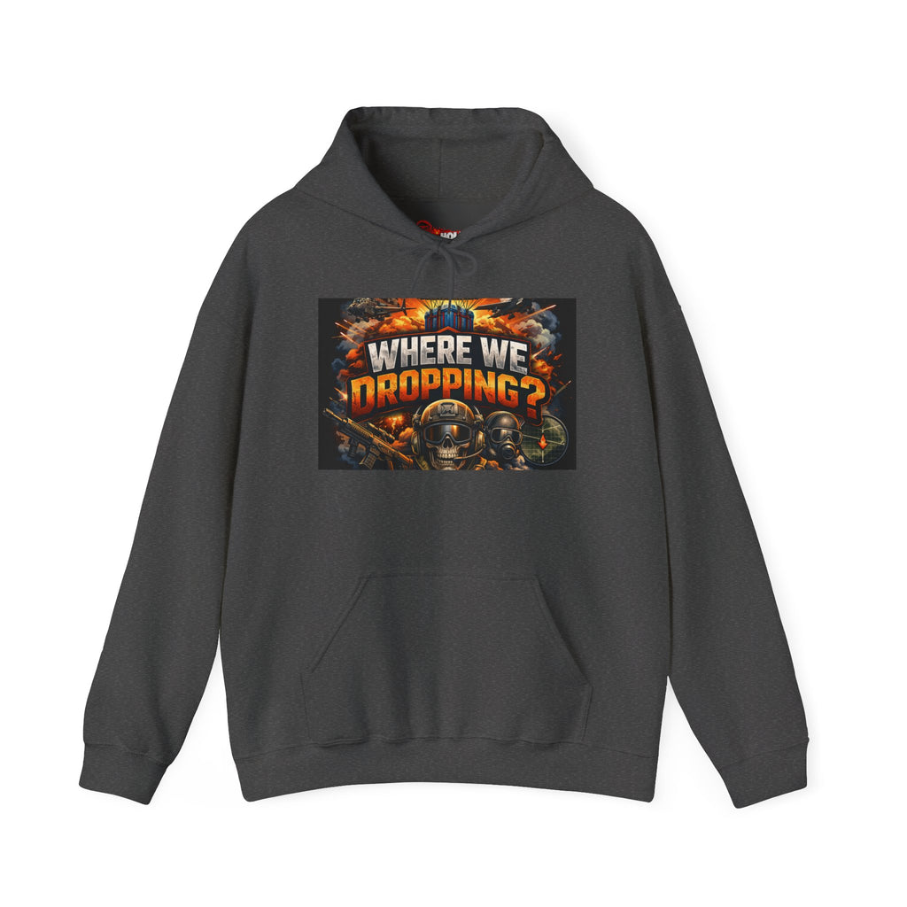 Gaming Hoodie — "Where We Dropping?" Battle Royale Pullover