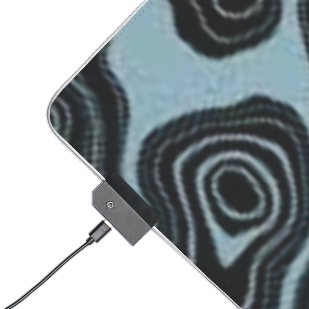 LED Gaming Mouse Pad — RGB Large Desk Mat with Abstract Topographic Design