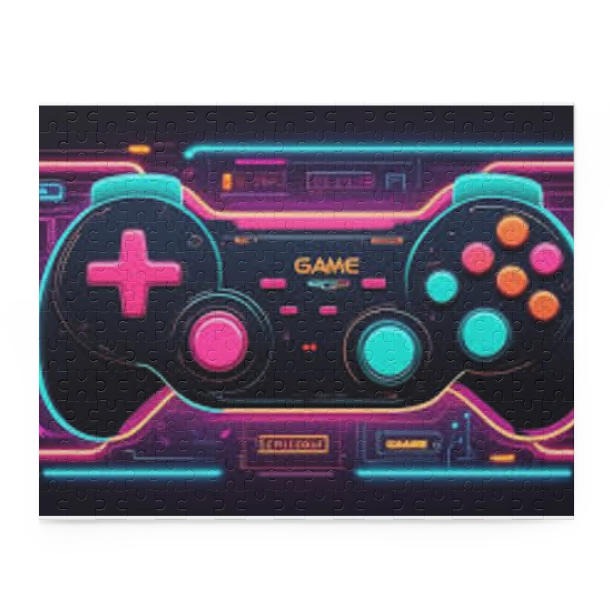 Retro Neon Game Controller Puzzle – 120/252/500-Piece Video Game Jigsaw