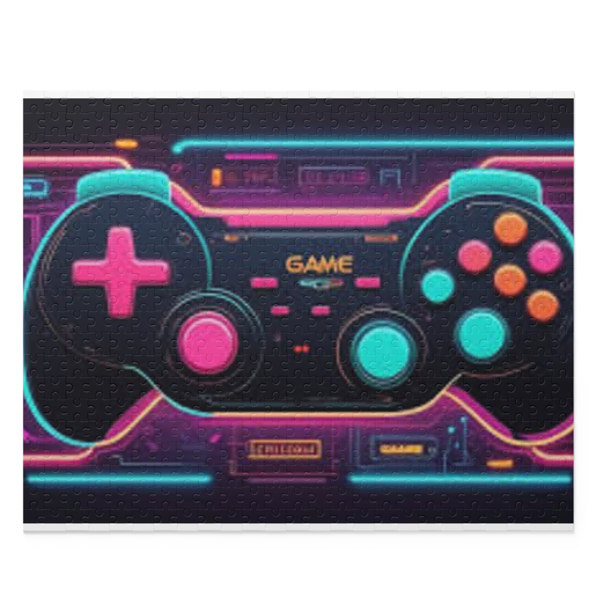 Retro Neon Game Controller Puzzle – 120/252/500-Piece Video Game Jigsaw