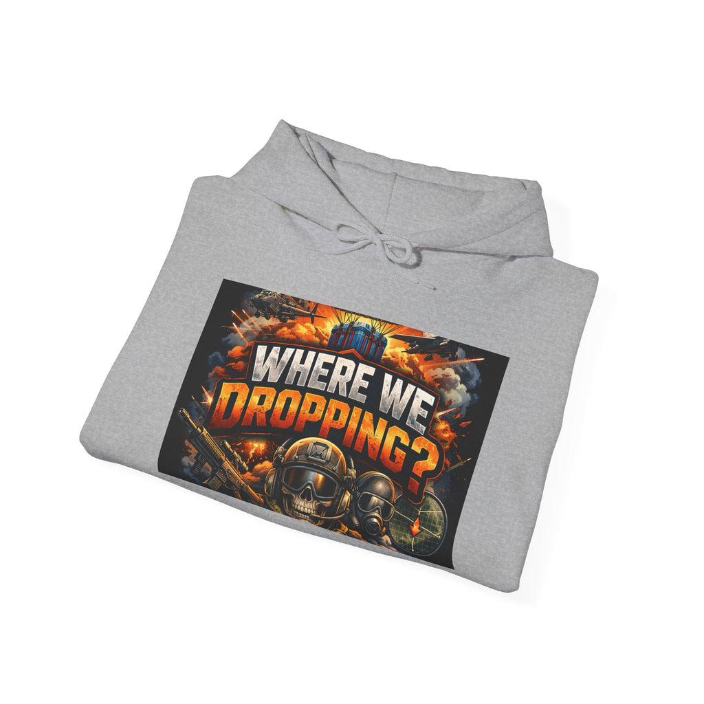 Gaming Hoodie — "Where We Dropping?" Battle Royale Pullover