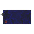 LED Gaming Mouse Pad — RGB Edge Lighting Large Desk Mat with Topographic Blue Design