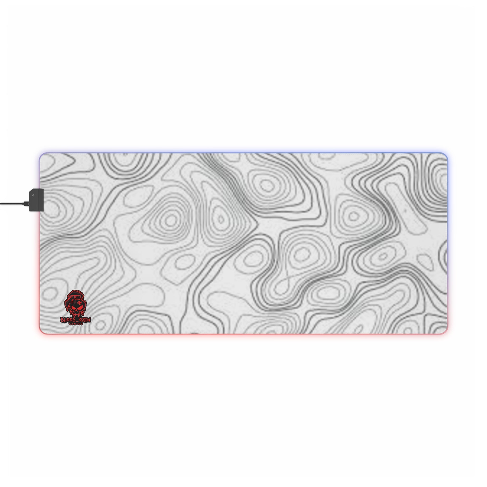 LED Gaming Mouse Pad — Topographic Contour RGB Desk Mat for PC Gamers