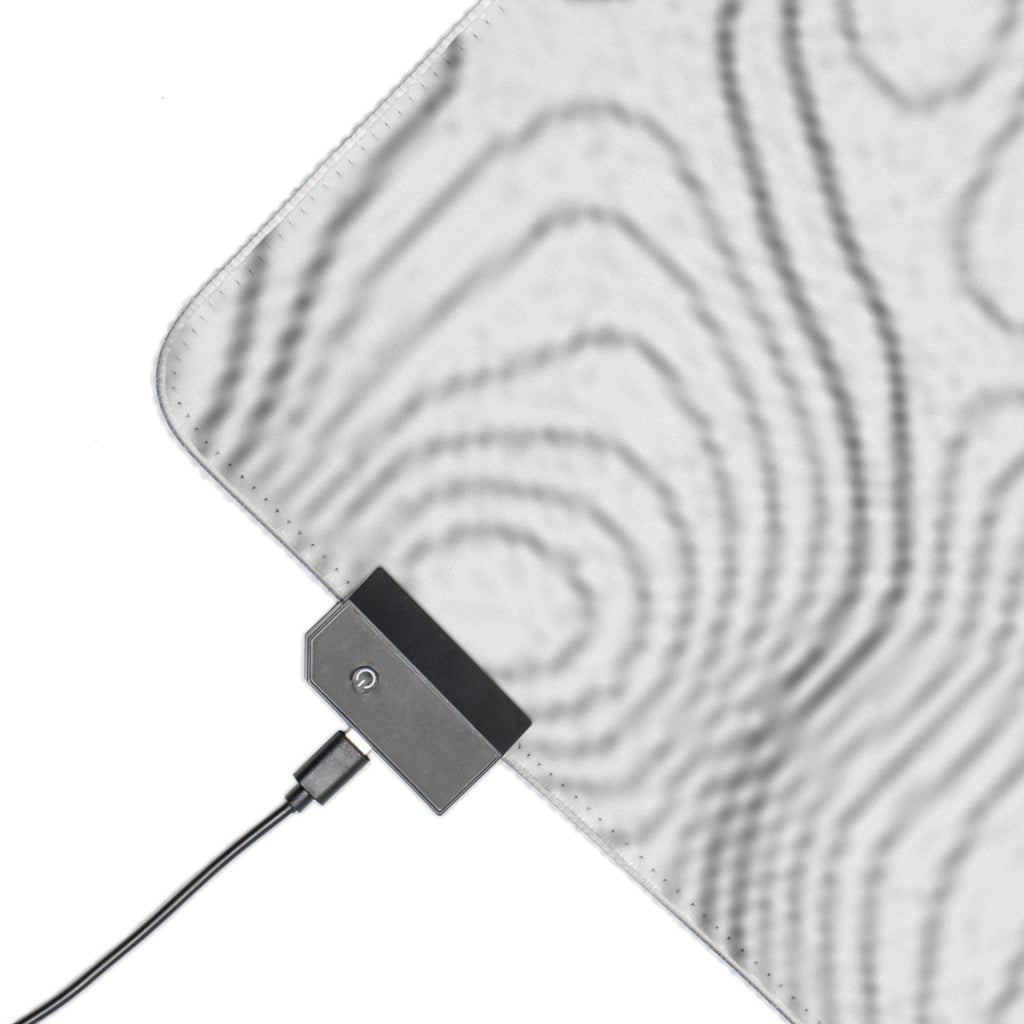 LED Gaming Mouse Pad — Topographic Contour RGB Desk Mat for PC Gamers