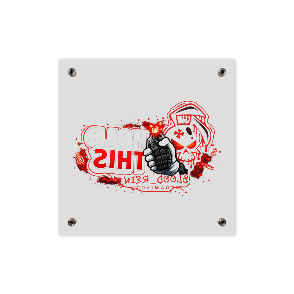 Acrylic Wall Art Panel — "Hold This" Gaming Skull Grenade Wall Decor