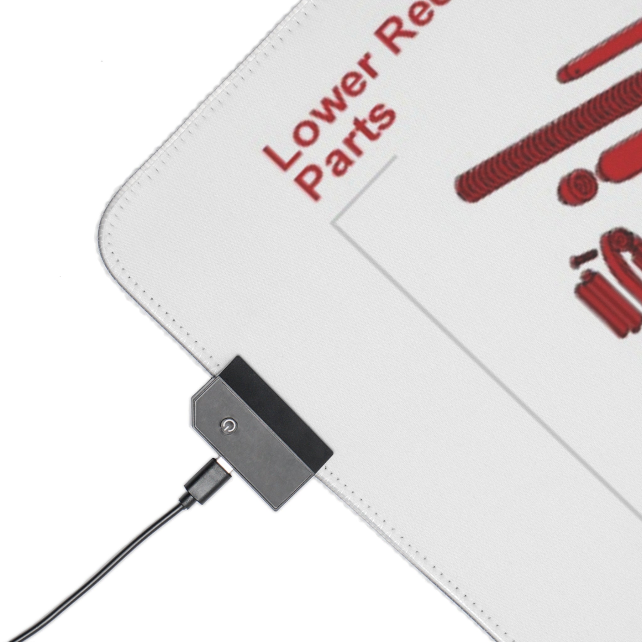 LED Gaming Mouse Pad — AR-Style Rifle Parts Blueprint RGB Desk Mat