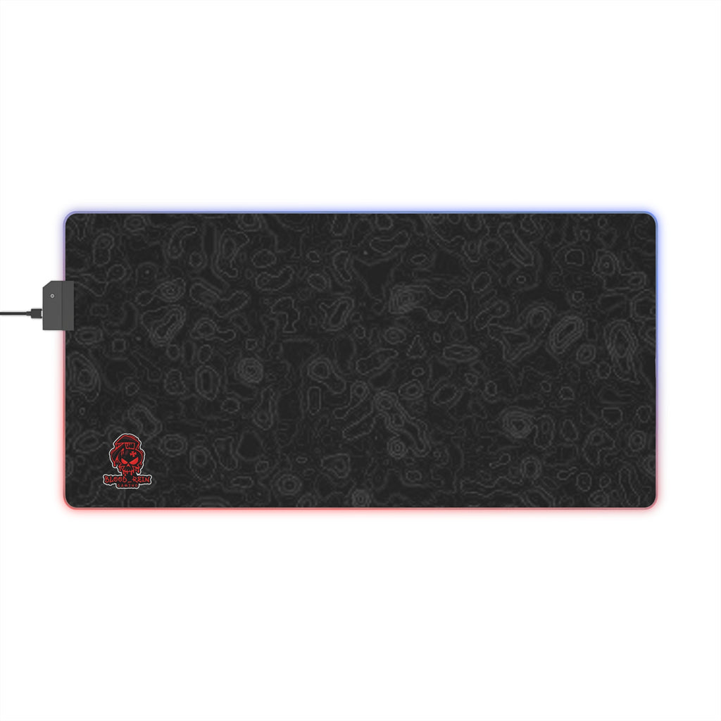 LED Gaming Mouse Pad — RGB Extended Desk Mat with Subtle Pattern & Skull Accent