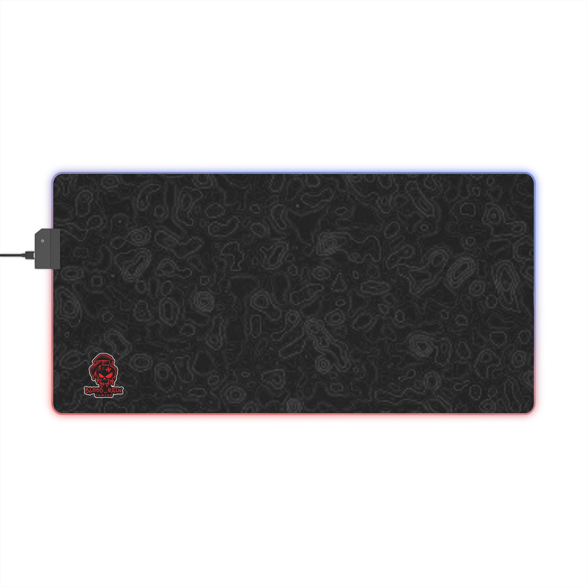 LED Gaming Mouse Pad — RGB Extended Desk Mat with Subtle Pattern & Skull Accent