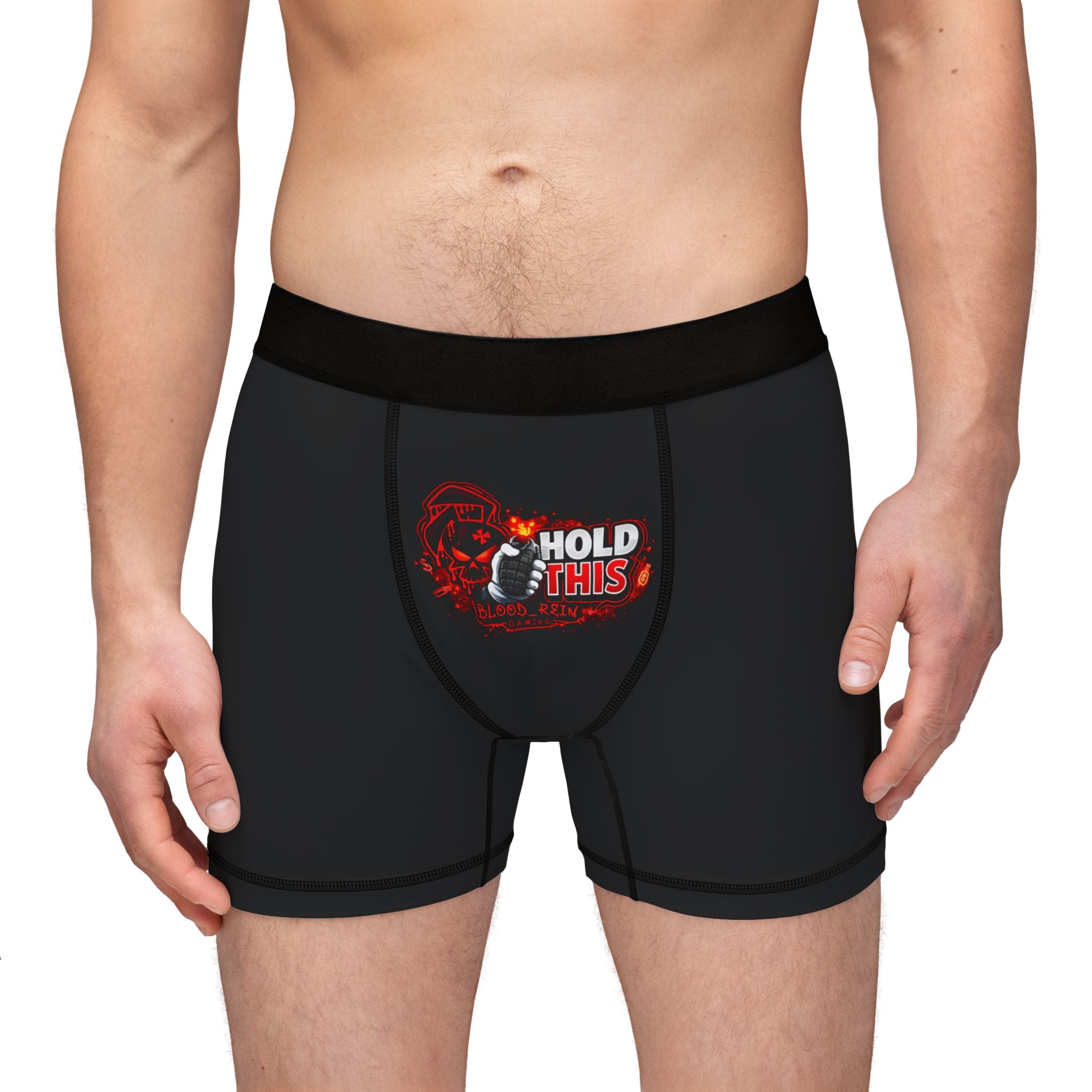 Men's Boxer Briefs — 'Hold This' Gamer Skull Graphic