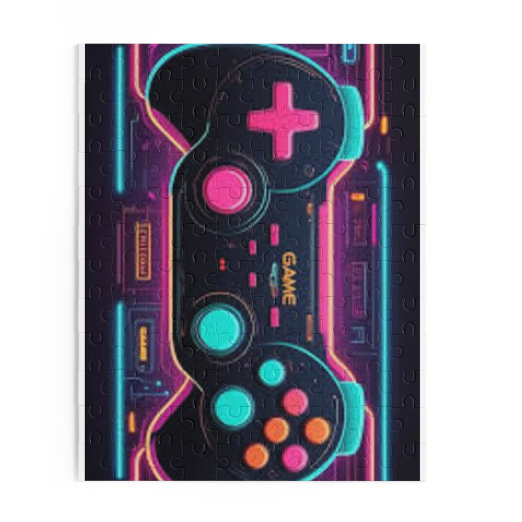 Retro Neon Game Controller Puzzle – 120/252/500-Piece Video Game Jigsaw