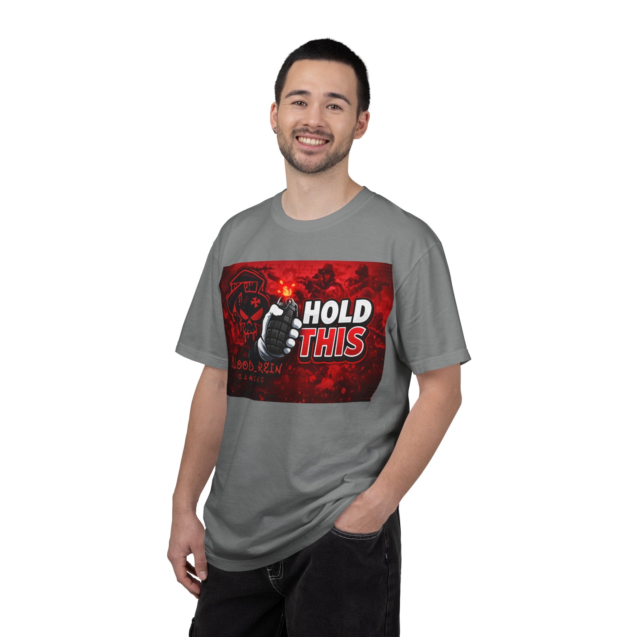 Hold This Graphic T-Shirt — Red Grenade Gamer Tee