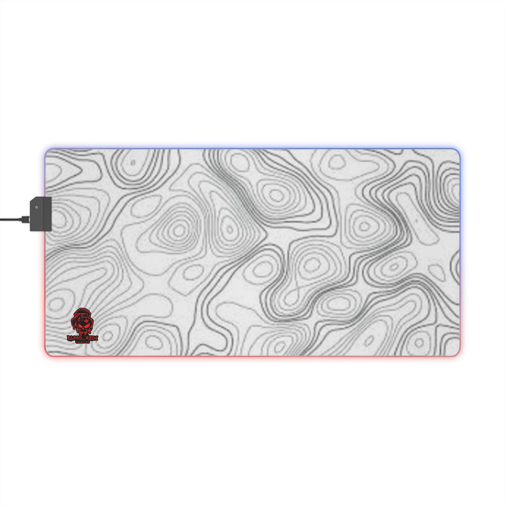 LED Gaming Mouse Pad — Topographic Contour RGB Desk Mat for PC Gamers