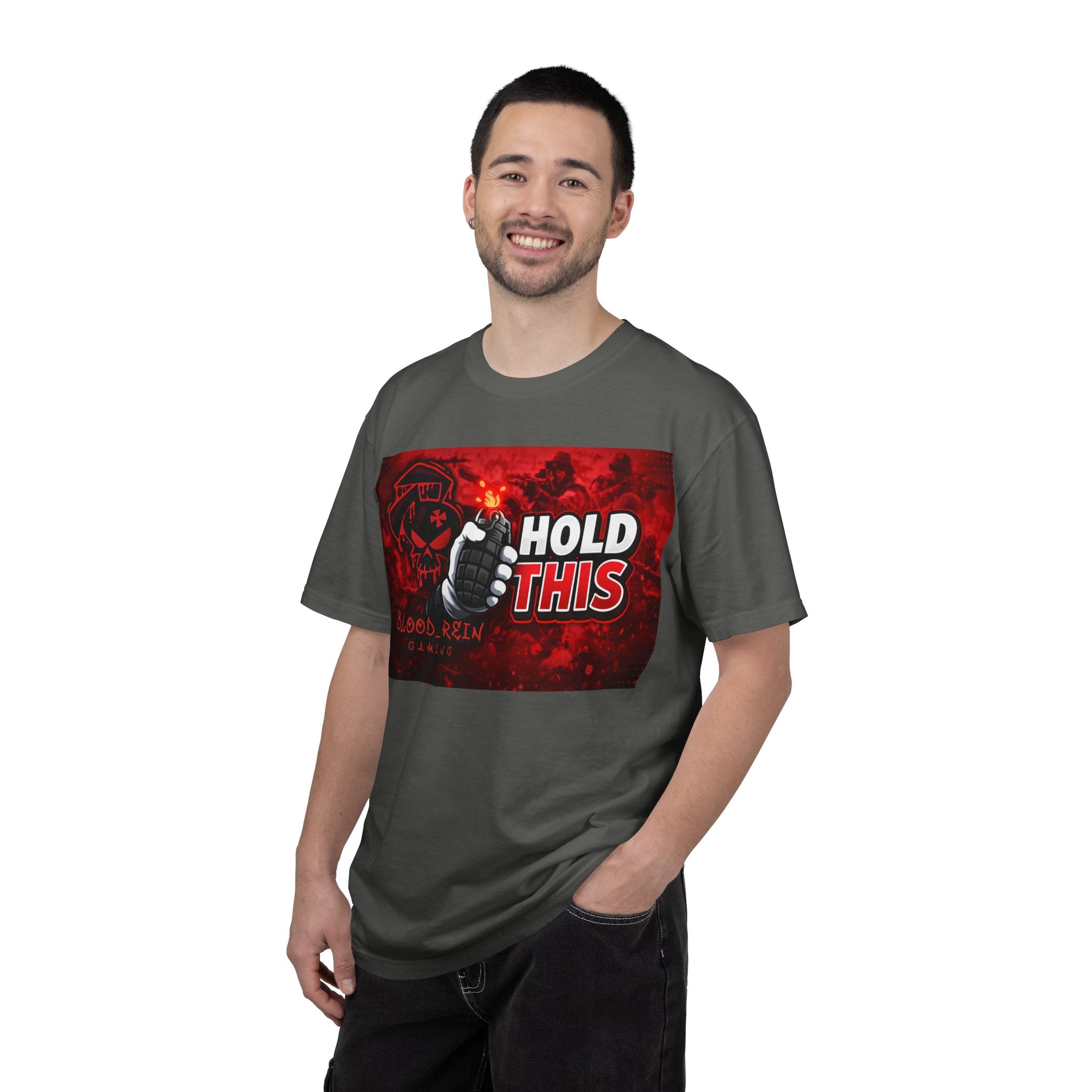 Hold This Graphic T-Shirt — Red Grenade Gamer Tee