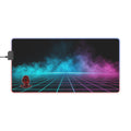 Retro Grid LED Gaming Mouse Pad — RGB Extended Desk Mat with Neon Vaporwave Design