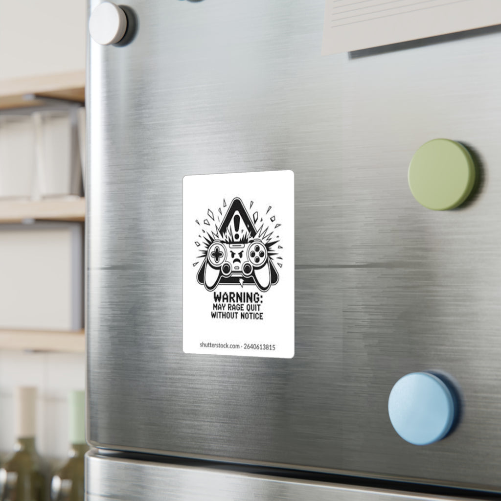 Gaming Controller Sticker — "Warning: May Rage Quit Without Notice" Kiss-Cut Vinyl Decal