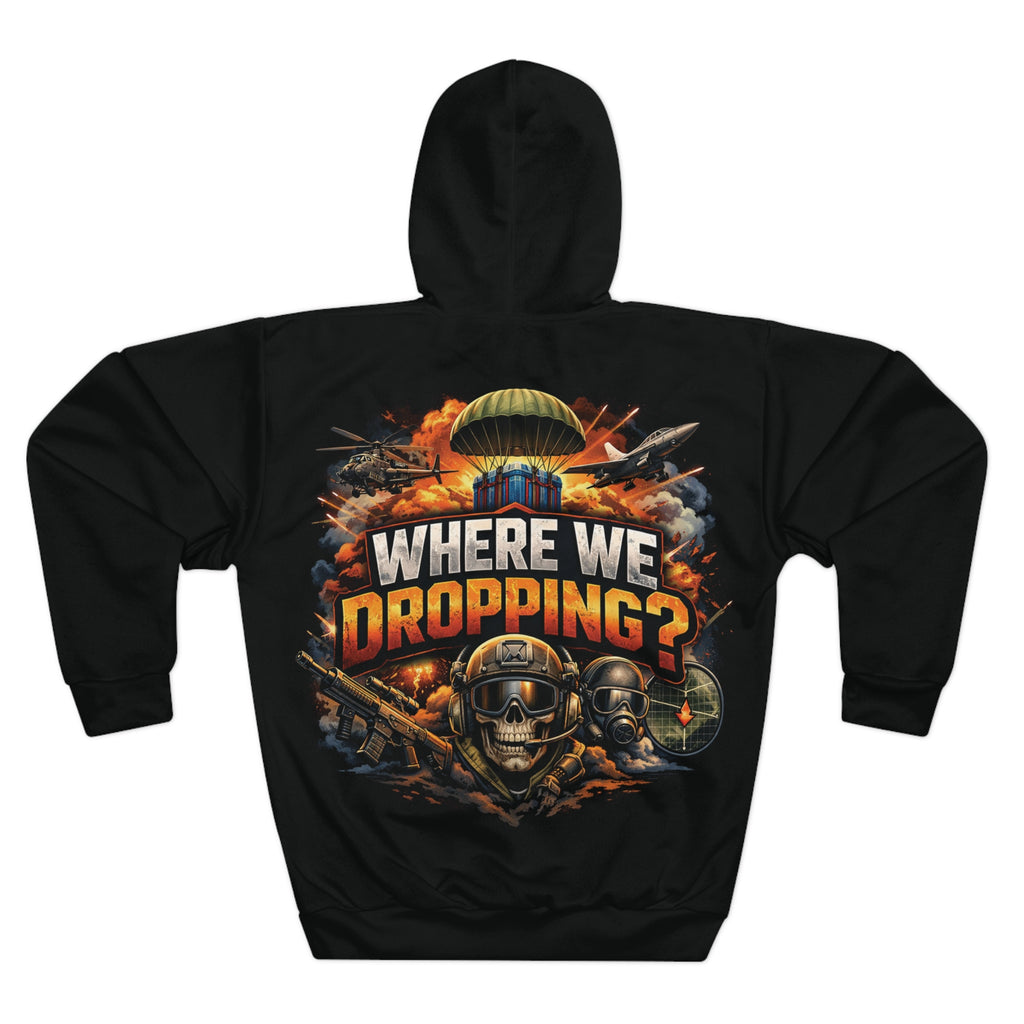 Gaming Hoodie - "Where We Dropping?" Battle Royale Pullover