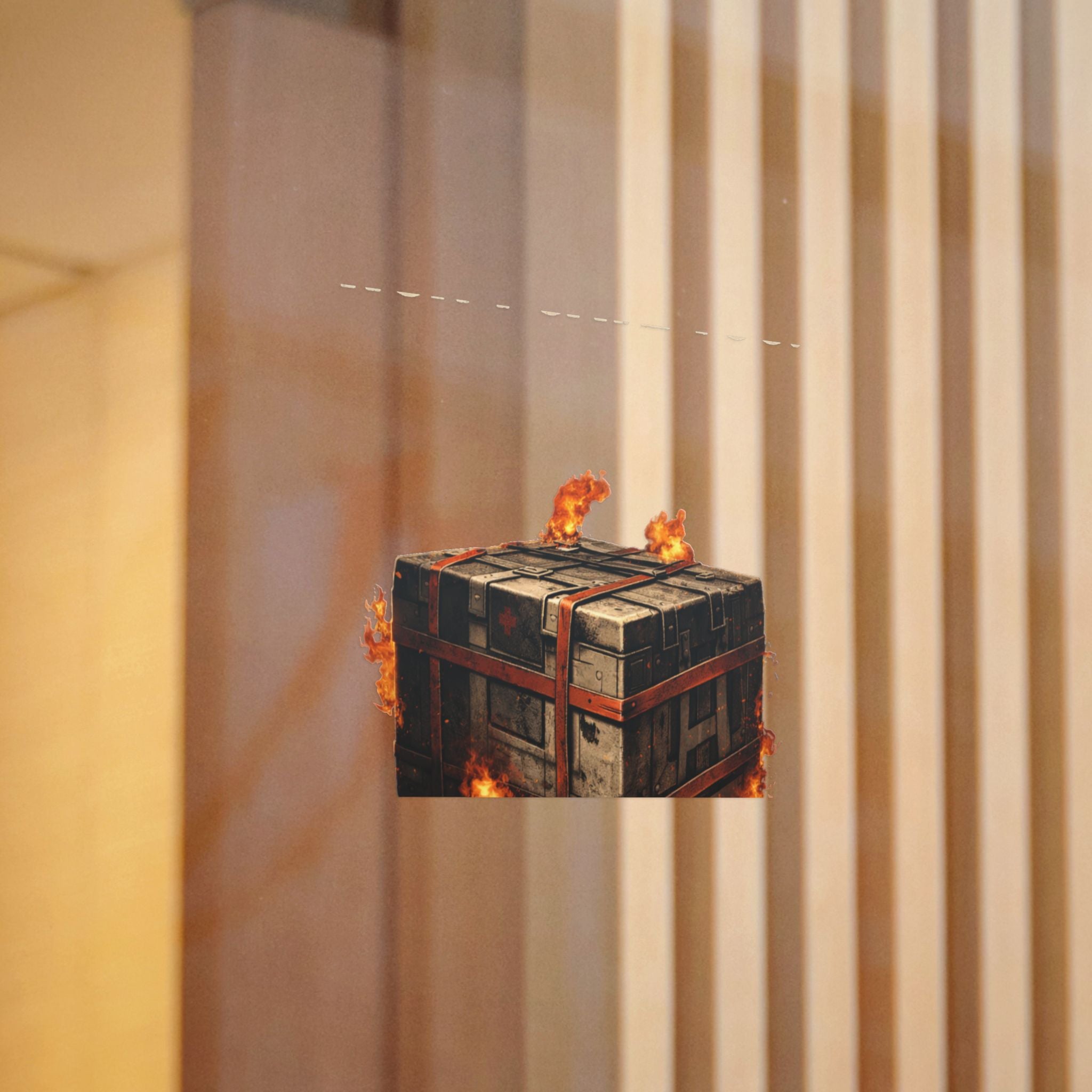 Die-Cut Sticker — “Your Loadout Won’t Save You” Flaming Loot Crate Gaming Sticker